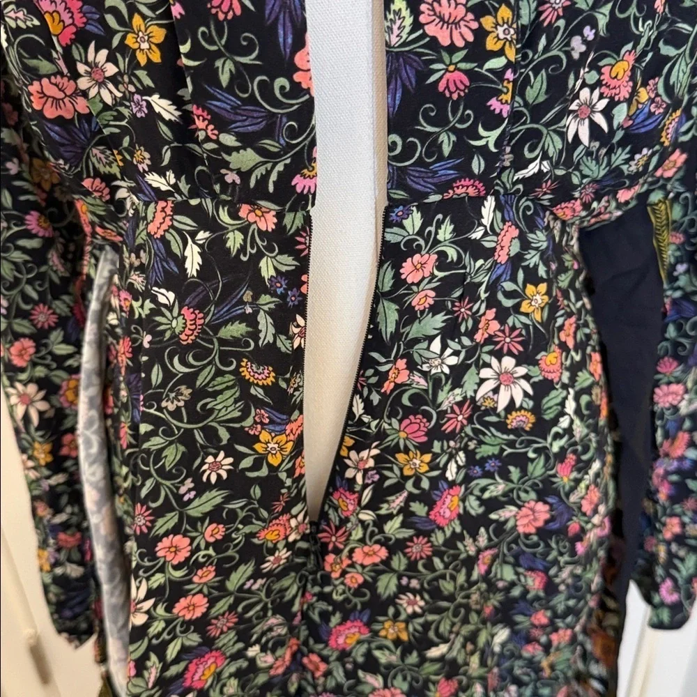 FARM Rio Black Floral Romper Size M